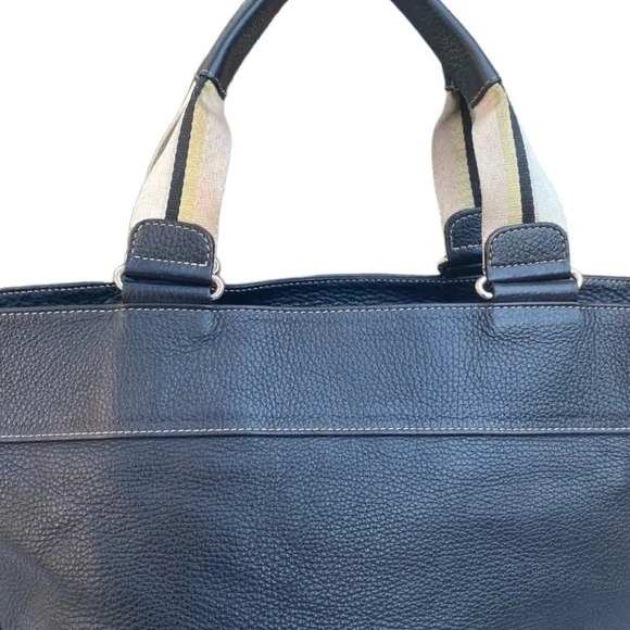 FURLA Black Pebbled Leather Hobo Handbag Purse Bag - Picture 5 of 16